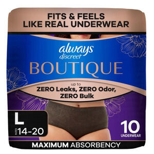 2-Pack Discreet Boutique Incontinence Underwear L 14-20 Postpartum Comfort